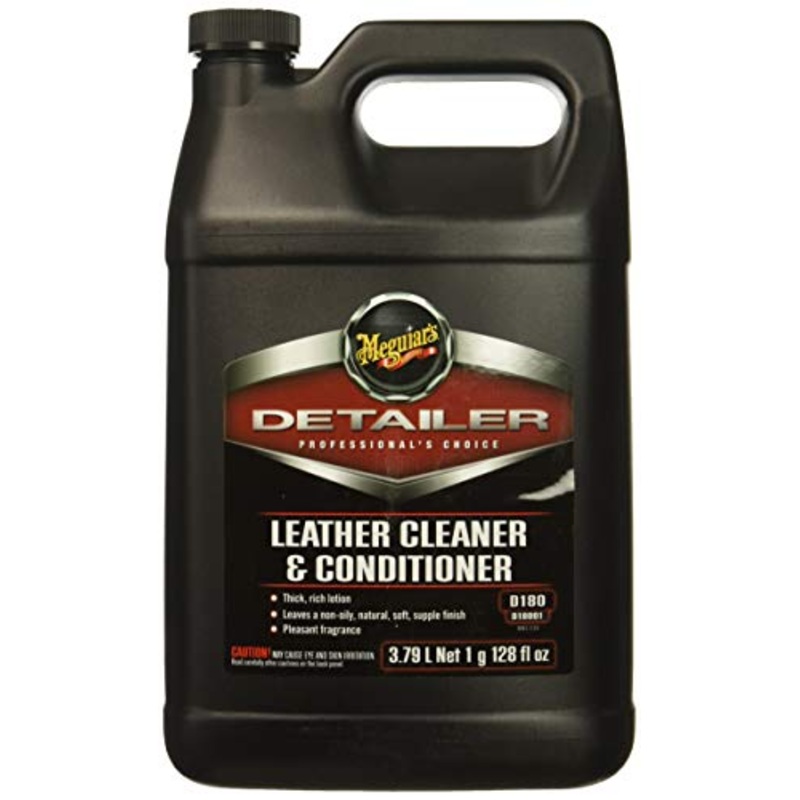 Meguiars Professional Leather Cleaner & Conditioner D18001 - 1 Gallon Leather Cleaner & Conditioner Specifically Formulated for Automotive Leather Care, Delivers Professional Results, 128 Oz