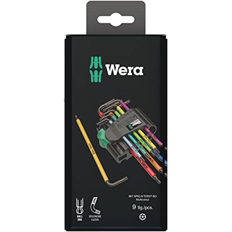 Wera Tools 967 SPKL/9 TX BO SB L-Key Set Tamper-Proof TORX Screws, One Size, Multi