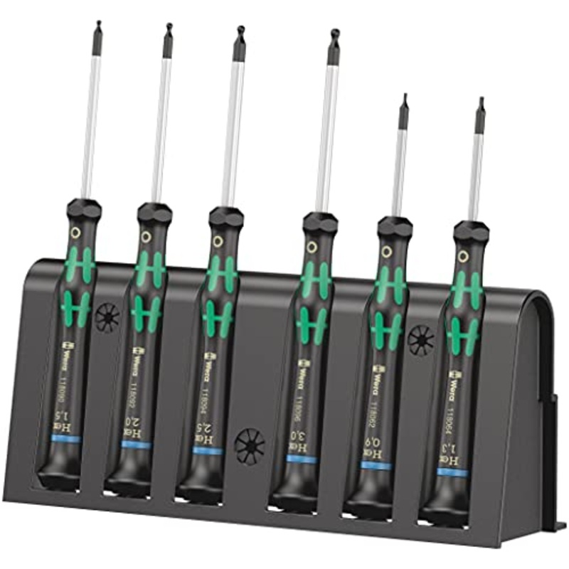 Wera Tools Micro Electronics Screwdriver Set and Rack, 6-Piece