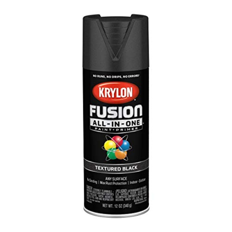 12 oz Krylon K02776007 Black Fusion All-In-One Paint & Primer Spray Paint, Textured