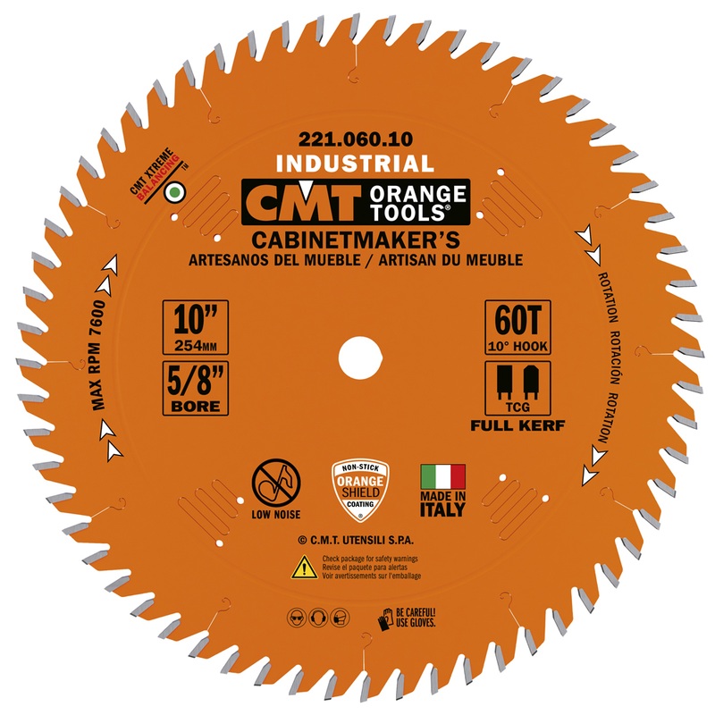 CMT 10 In x 60 x 5/8 In Industrial Cabinet Shop Blade