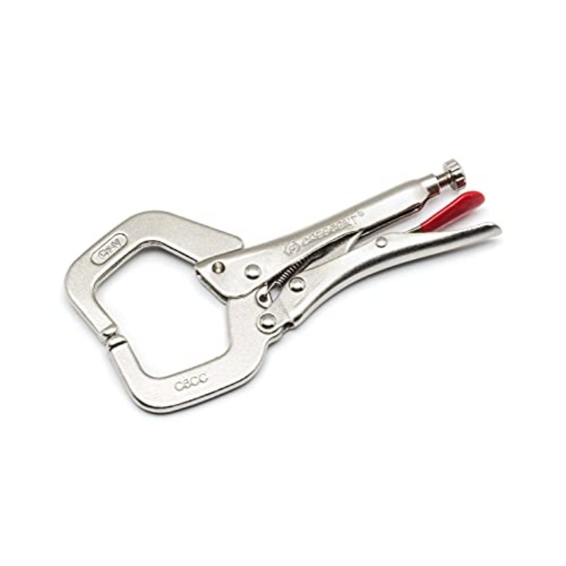 Crescent 6" Locking C-Clamp with Regular Tips - Carded - C6CCVN , Red