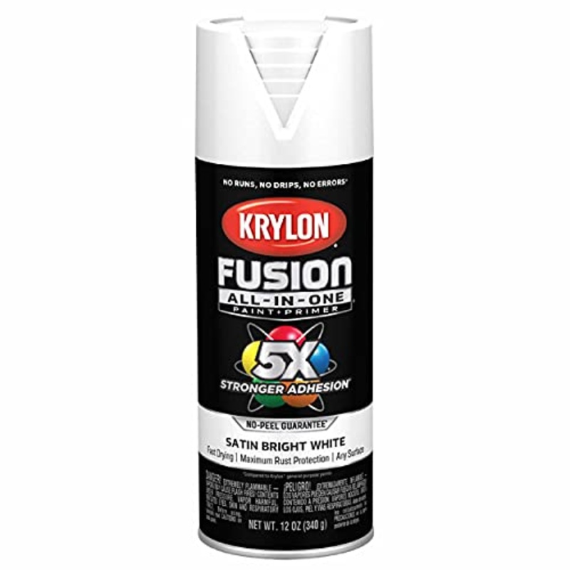 Krylon Fusion All-In-One Adhesive Spray Paint for Indoor/Outdoor Use, 12 oz, Bright White