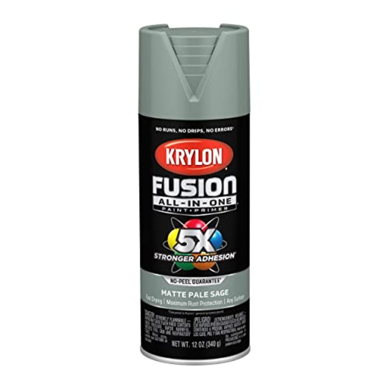 Krylon Fusion All-In-One Adhesive Spray Paint for Indoor/Outdoor Use, 12 oz, Pale Sage