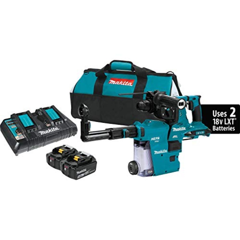 Makita (XRH08PT) 18V (X2 36V) LXT Lithium-Ion Brushless Cordless 1-1/8" AVT Rotary Hammer, accepts SDS-PLUS bits
