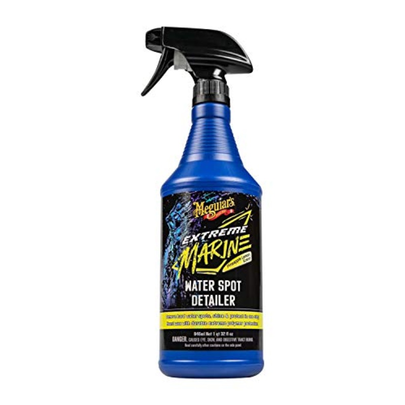 Meguiar's Extreme Marine Water Spot Detailer - Hard Water Stain Remover that Offers Additional Shine and Protection in One Advanced Marine Detailing Spray - Non-Abrasive Formula, 32 Oz Spray