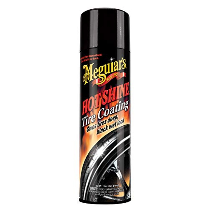 Meguiar's Hot Shine High Gloss Tire Coating - Get Long-Lasting Tire Protection and Glossy Tires with a Wet Look Shine, 15 Oz Aerosol