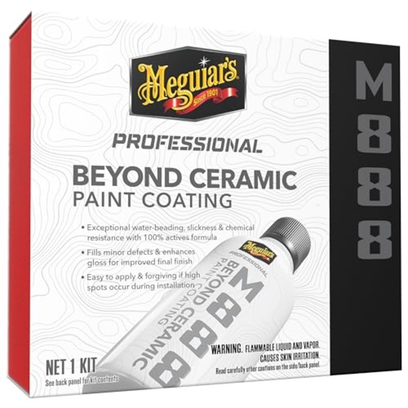 Meguiar's Professional Beyond Ceramic Paint Coating M888 - Multi-Year Ceramic Coating For Cars, Easy to Apply, Fills in Minor Defects with Exceptional Water Beading, Slickness, and Chemical Resistance