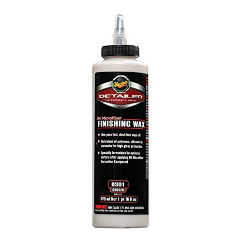 Meguiar's Professional DA Microfiber Finishing Wax D30116 - Pro Microfiber Wax That's Easy to Use and Removes Light Defect while Protecting, Ideal for Use with a DA Microfiber Finishing Disc, 16 Oz