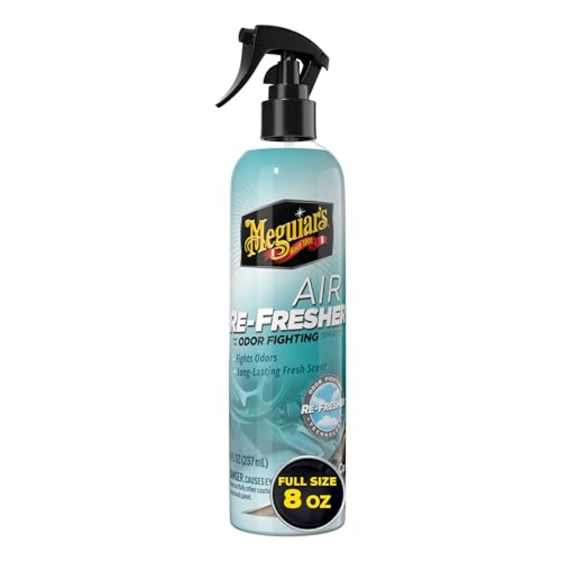 Meguiars Air Re-Fresher Odor Fighting Spray - New Car Scent - Convenient Car Air Freshener that Instantly Fights Odors and Leaves Behind a Long-Lasting New Car Scent, 8 Oz Trigger Spray