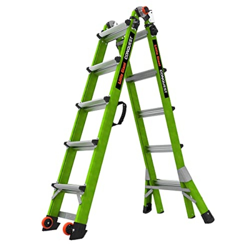 [ USED ] Little Giant Safety Conquest 2.0 Model 22 Articulated Ladder Type 1A 300lb Fiberglass USED LIKE NEW.(17122-001)