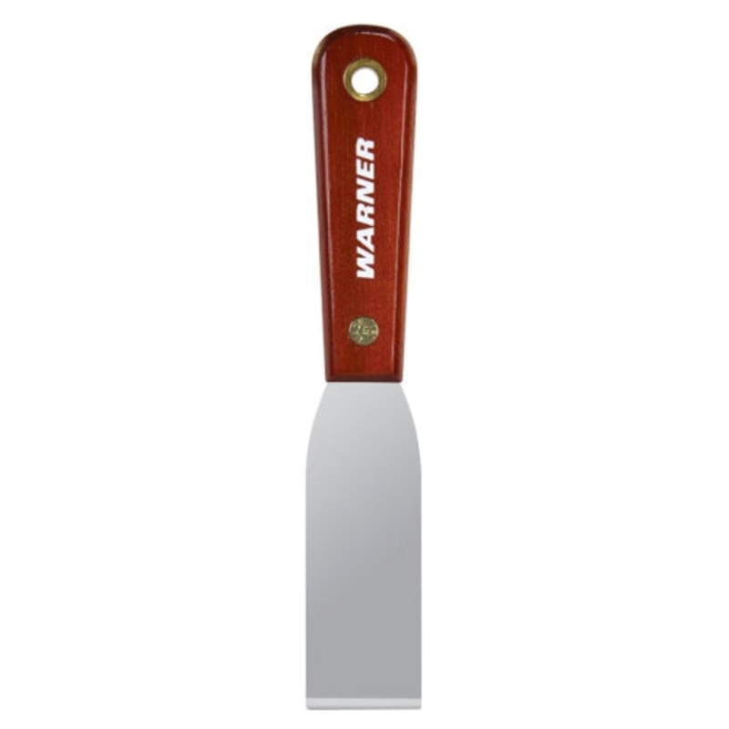 Warner 1-1/2" Stiff Putty Knife, Carbon Steel, Rosewood Handle, Multicolor