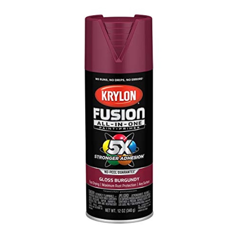 12 oz Krylon K02704007 Burgundy Fusion All-In-One Paint & Primer Spray Paint, Gloss