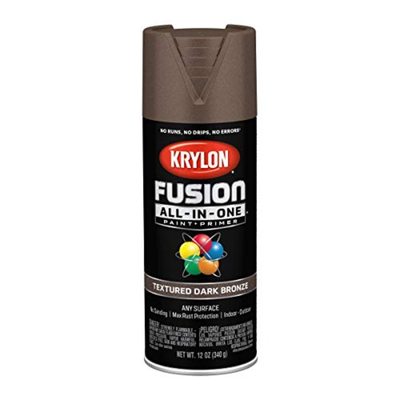 12 oz Krylon K02778007 Dark Bronze Fusion All-In-One Paint & Primer Spray Paint, Textured