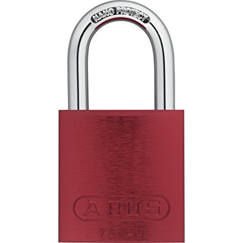 ABUS Red 72/40 Lockout Tagout Padlock w/ 1" Shackle, Single Padlock, Keyed Different, 1 Padlock with 2 Keys