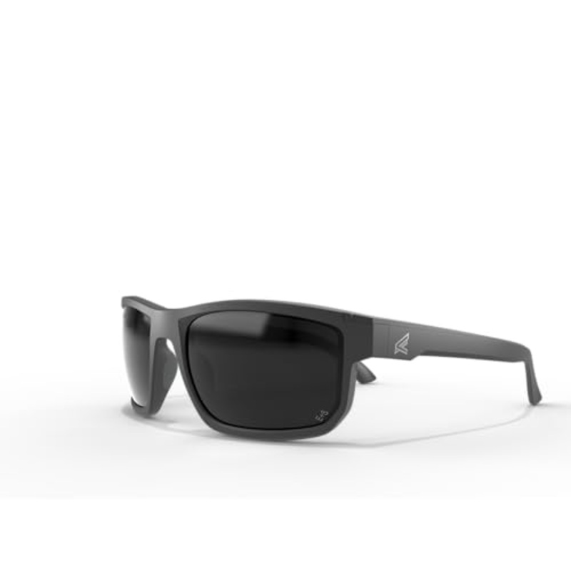 EDGE Defiance Z87 Wayfarer Safety Sunglasses (Matte Black, Polarized Smoke Vapor Shield), Polarized Vapor Shield Anti-Fog Z87 Tinted Safety Glasses, Shatter Resistant, ANSI Compliant Men's Sunglasses