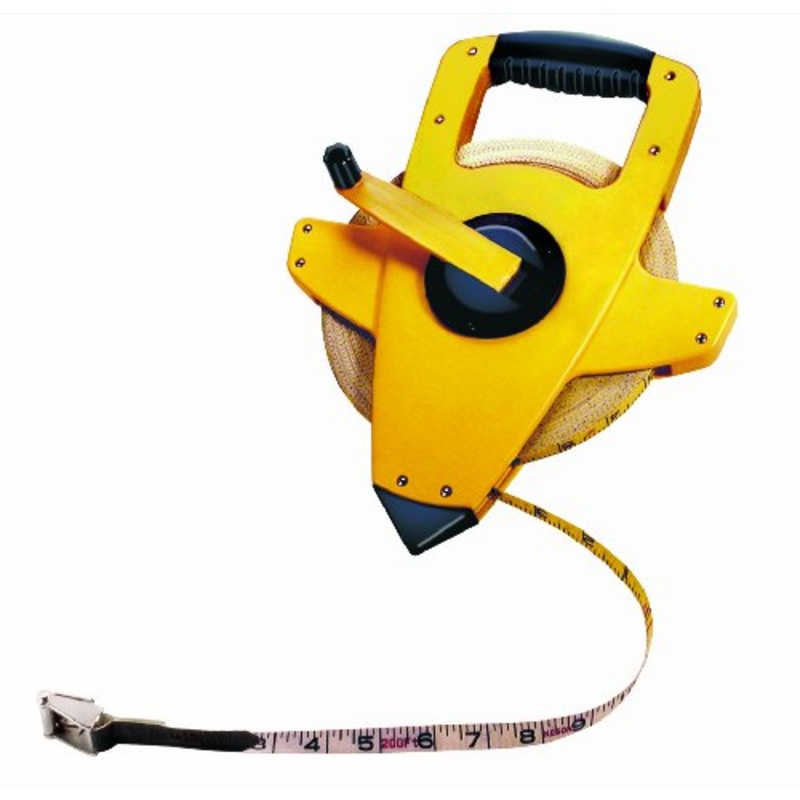 Keson OTRS10100H Fiberglass Measuring Tape with Hook, Speed Rewind (Graduations: 1/10, 1/100), 100-Foot