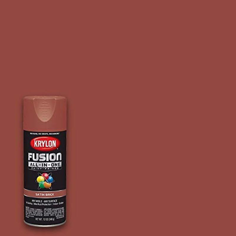 Krylon Fusion All-In-One Adhesive Spray Paint for Indoor/Outdoor Use, 12 oz, Brick