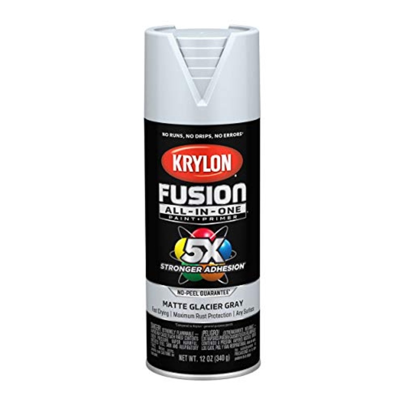 Krylon Fusion All-In-One Adhesive Spray Paint for Indoor/Outdoor Use, 12 oz, Glacier Gray