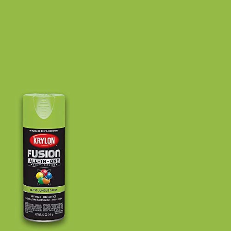 Krylon Fusion All-In-One Adhesive Spray Paint for Indoor/Outdoor Use, 12 oz, Jungle Green