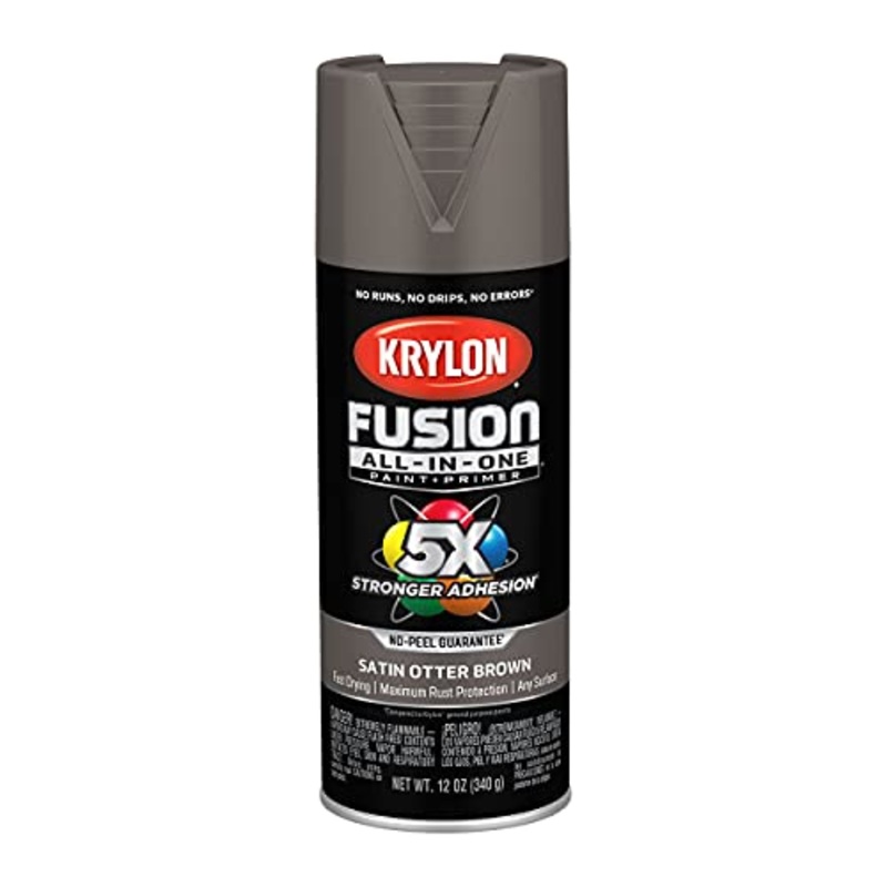 Krylon Fusion All-In-One Adhesive Spray Paint for Indoor/Outdoor Use, 12 oz, Otter Browm