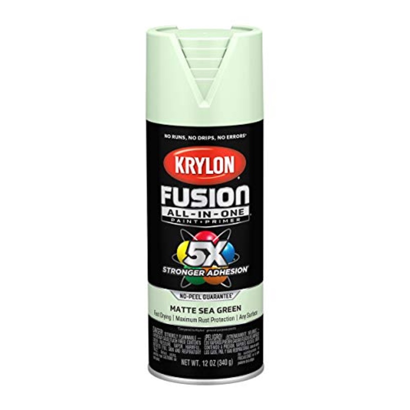 Krylon Fusion All-In-One Adhesive Spray Paint for Indoor/Outdoor Use, 12 oz, Sea Green