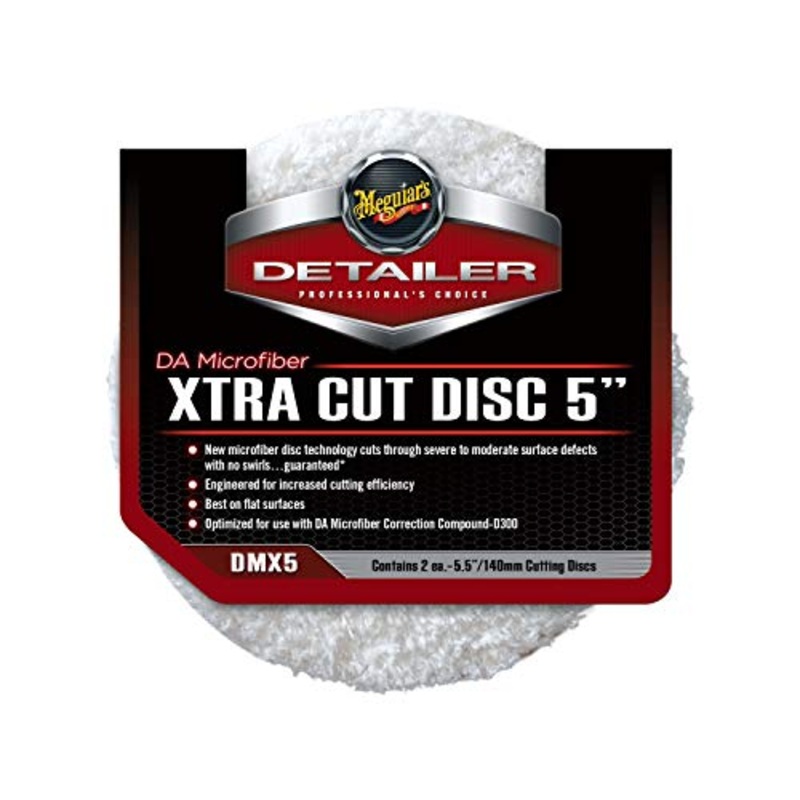 Meguiar's 5" DA Microfiber Xtra Cut Disc DMX5 - Premium Microfiber Car Buffing Pad for Moderate to Heavy Defect Removal - Cutting Dual Action Polisher Pad for Professional Results, 2 Pack