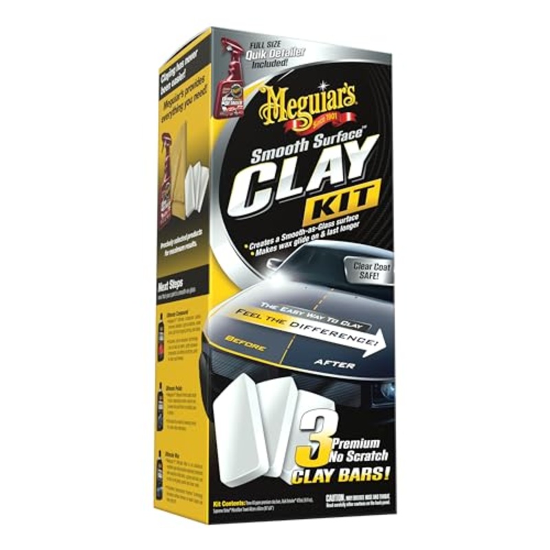 Meguiar's G191700 Smooth Surface Clay Kit, Safe and Easy Car Claying for Smooth as Glass Finish