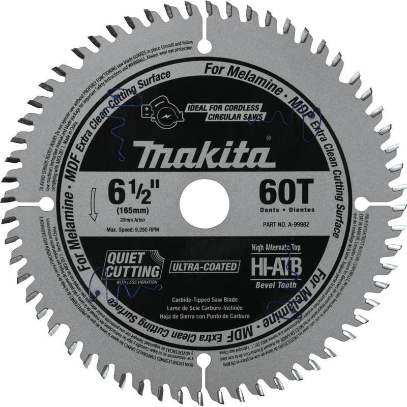 6-1/2" 60T (ATB) Carbide-Tipped Cordless Plunge Saw Blade