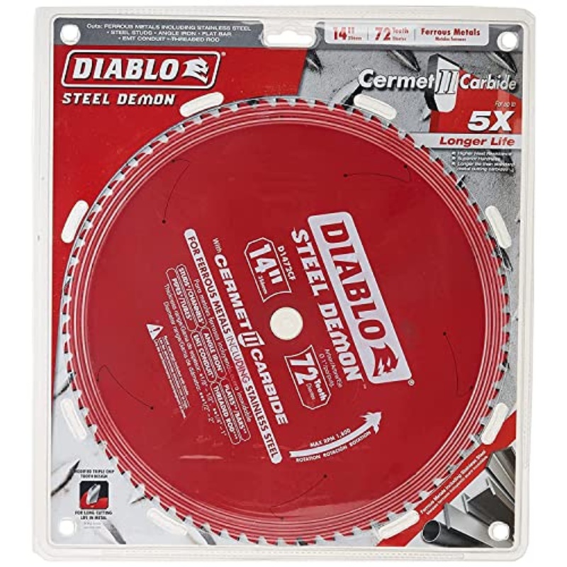 Diablo Tools 14 in x 72 Tooth Steel Demon Cermet Metal and Stainless Steel Cutting Saw Blade