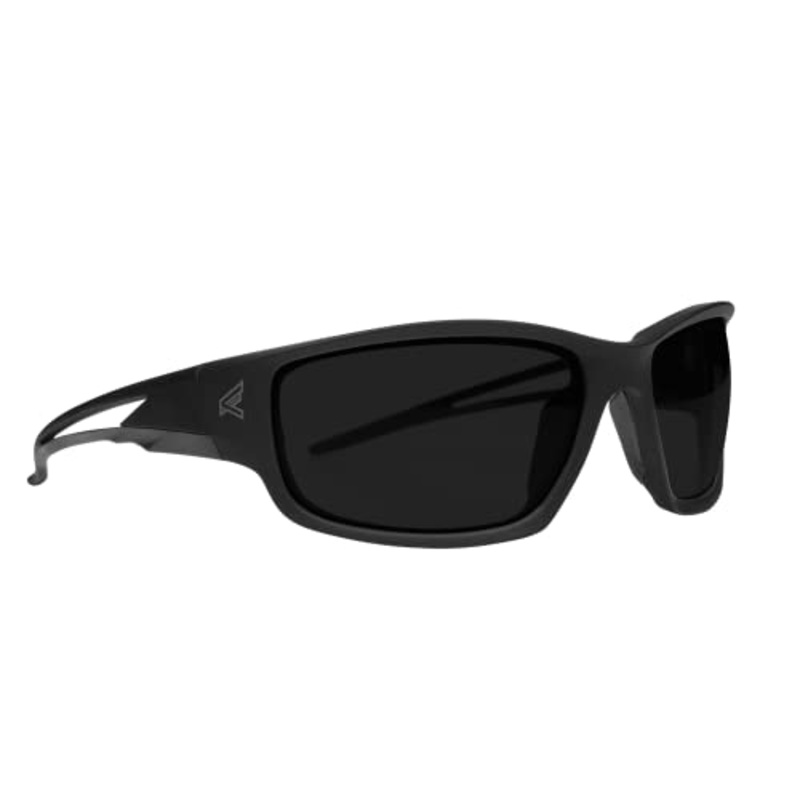EDGE TSK236VS Kazbek Torque Polarized Anti-Fog/Vapor Shield Safety Glasses, Anti-Scratch, Non-Slip, UV 400, Military Grade, ANSI/ISEA & MCEPS, 5.04" W, Matte Black Frame with Red E Logo/Smoke Lens