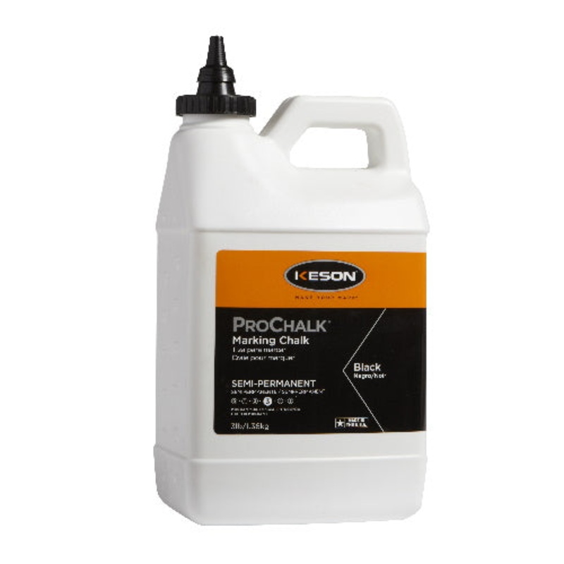 Keson (103BLACK) Prochalk Semi-Permanent Marking Chalk, 3 lb, Black