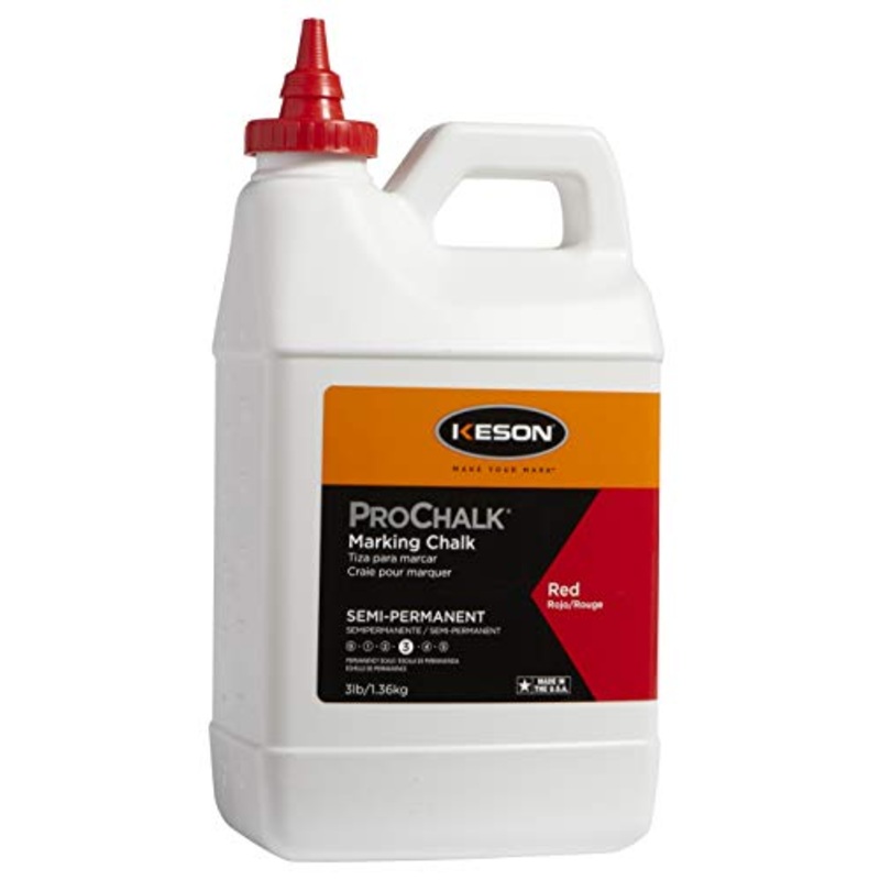 Keson PM103RED ProChalk Permanent Marking Chalk - Level 4, Red, 3-Pound