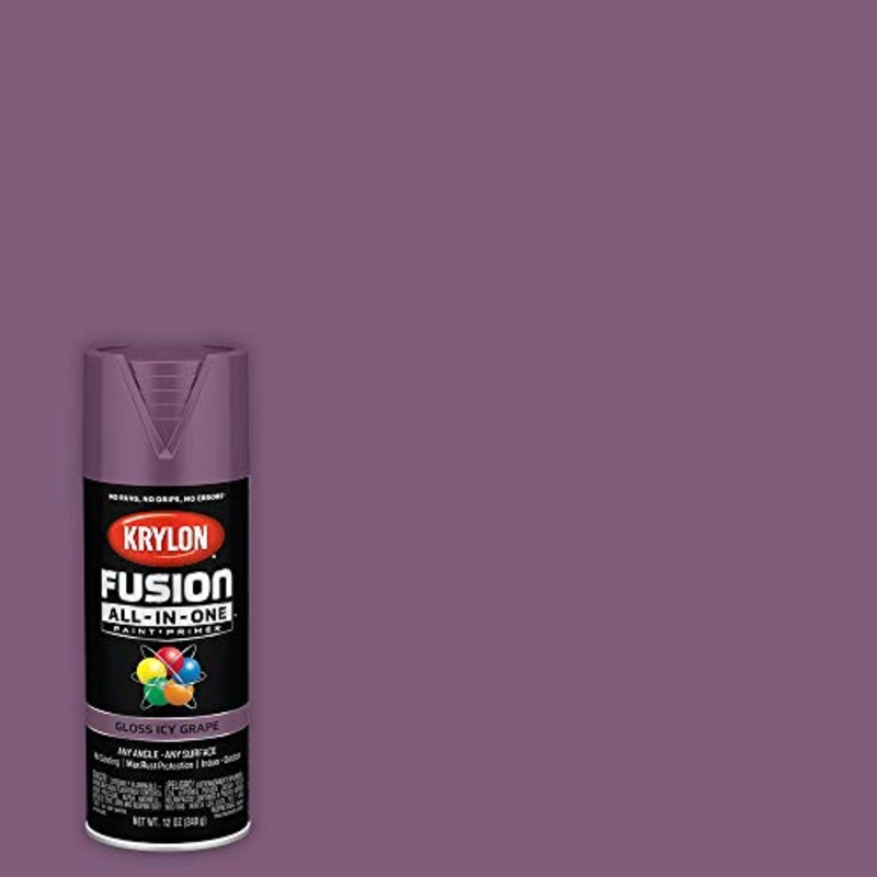 Krylon Fusion All-In-One Adhesive Spray Paint for Indoor/Outdoor Use, 12 oz, Icy Grape