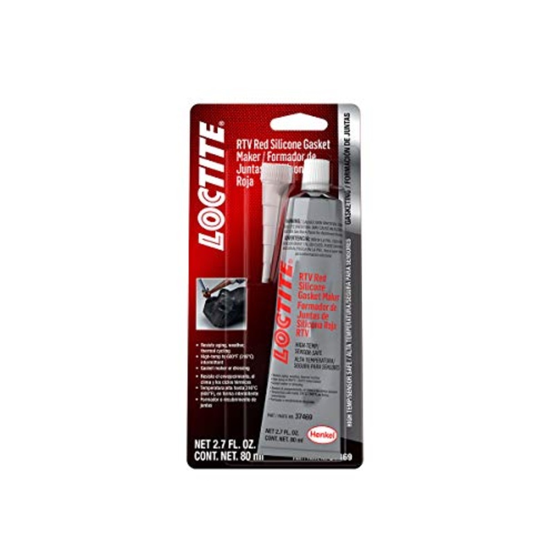 LOCTITE Automotive RTV Red Silicone Adhesive - High-Temp, Works on all Metals, Silicone Sealant, Flexible, Sensor-Safe - 80 ml, 1 Pack