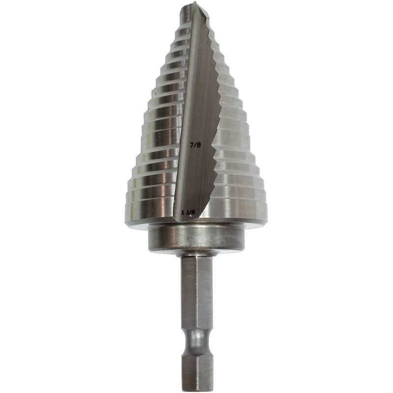 Makita 1/4" - 1-1/8" H.S.S. Step Drill Bit, 1/4" Hex Shank