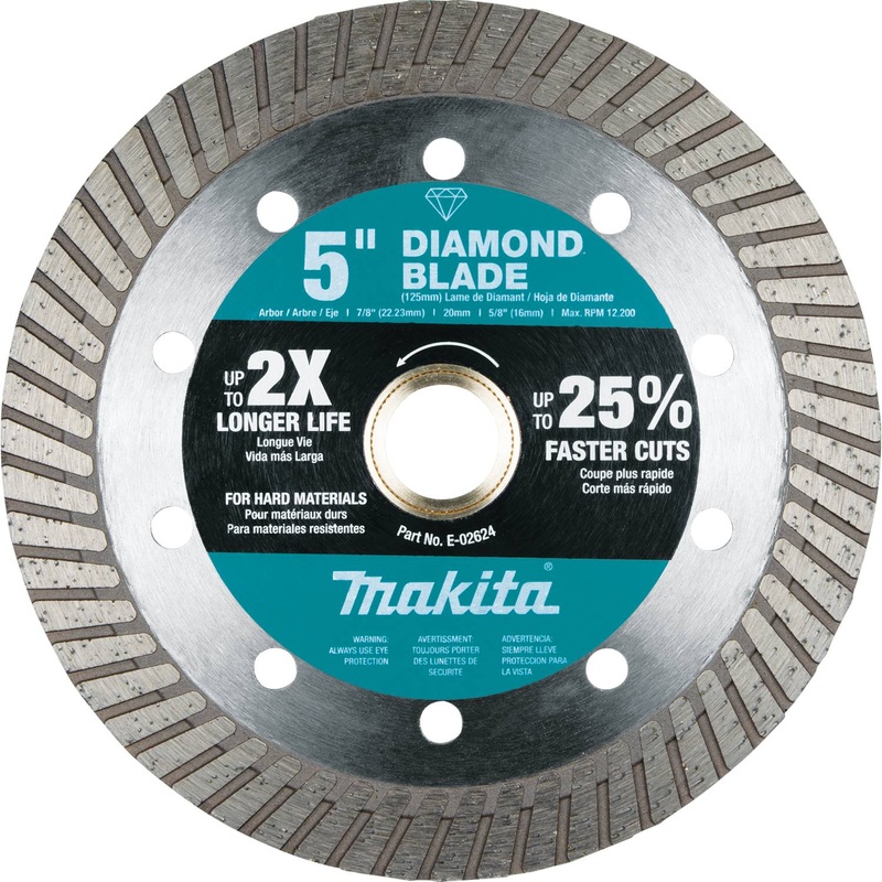 Makita E-02624 - 5" Diamond Blade, Turbo, Hard Material