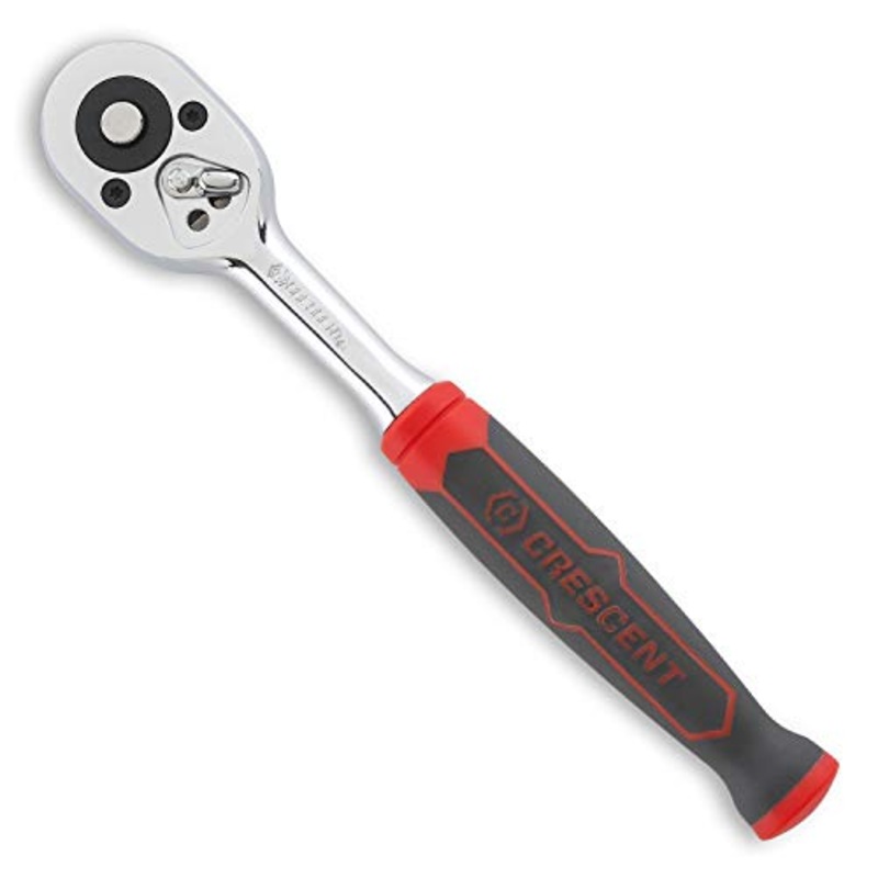 Crescent 1/4" Drive 72 Tooth Quick Release Dual Material Teardrop Ratchet 8-1/2" - CRW1