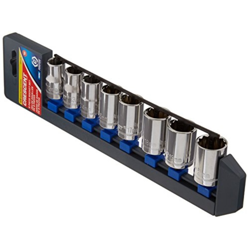 Crescent 8 Piece 1/2" Drive 12 Point Standard Metric Socket Set - CSAS1N