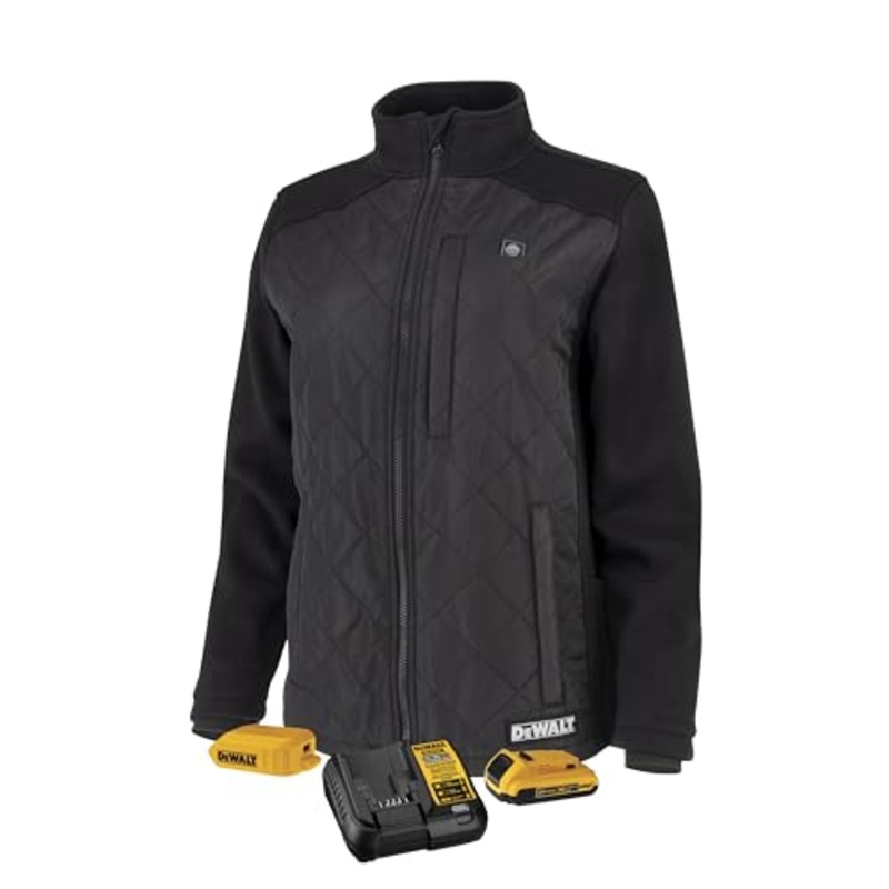 DEWALT DCHJ102BD1 Women's Lightweight, Wind Resistant Hybrid Heated Jacket Kit with Battery - Black, Size S