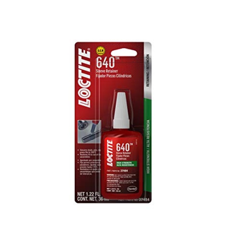 Loctite 640 Automotive Sleeve Retainer Green  High Strength, Medium-Temp, for Large Diameter Components, Prevents Surface Corrosion - 36 ml, 1 Pack