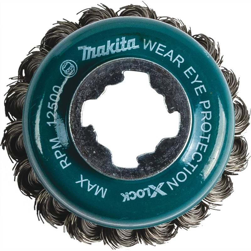 Makita X-LOCK 3-1/8" Carbon Steel Knot Thin Wire Cup Brush