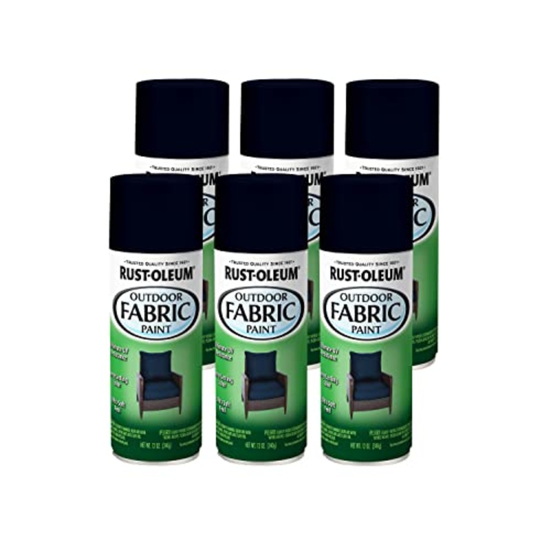 Rust-Oleum 358832-6PK Outdoor Fabric Spray Paint, 12 oz, Navy, 6 Pack