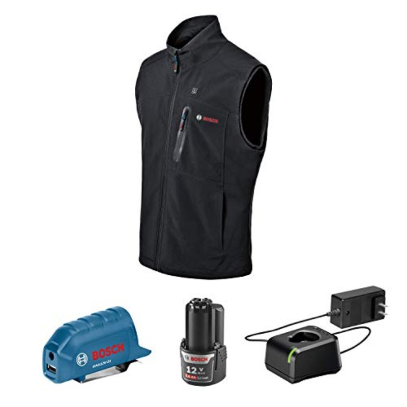 [ USED ] Bosch GHV12V-20LN12 12V Max Heated Vest Kit with Portable Power Adapter - Size Large