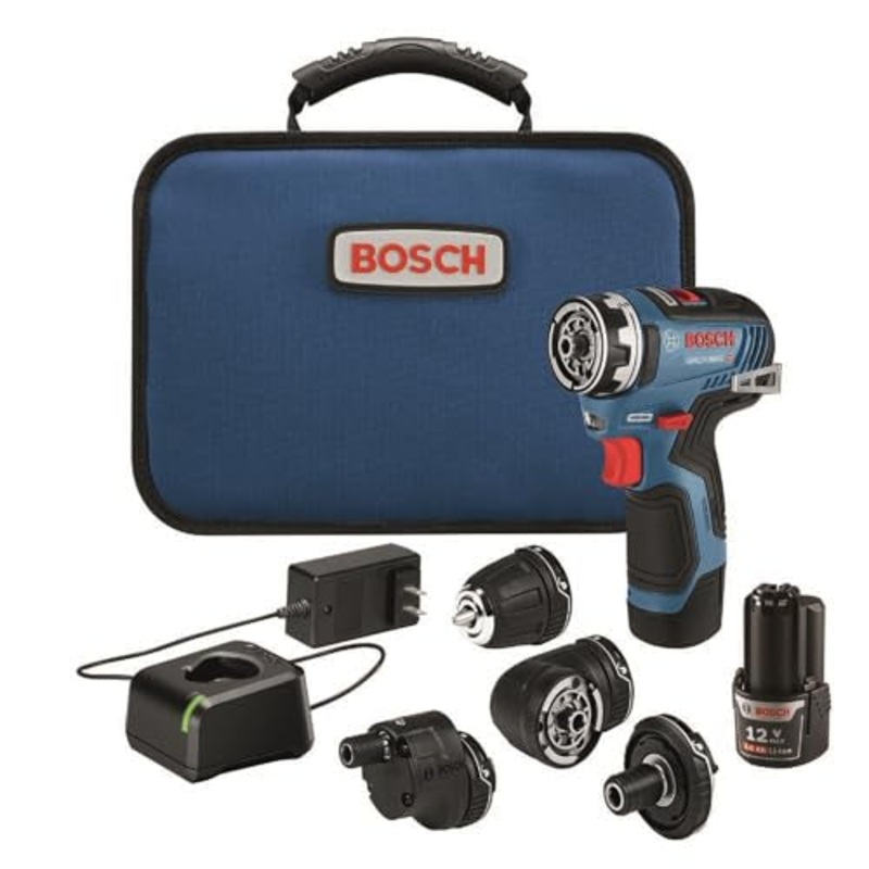 [ USED ]BOSCH GSR12V-300FCB22 12V Max EC Brushless Flexiclick 5-In-1 Drill/Driver System with (2) 2 Ah Batteries