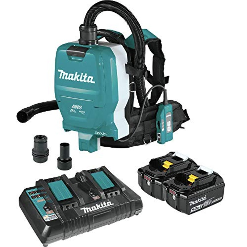 [ USED ]Makita XCV10PTX 18V X2 LXT Lithium-Ion (36V) Brushless Cordless 1/2 Gallon HEPA Filter Backpack Dry Dust Extractor Kit, AWS Capable (5.0Ah)