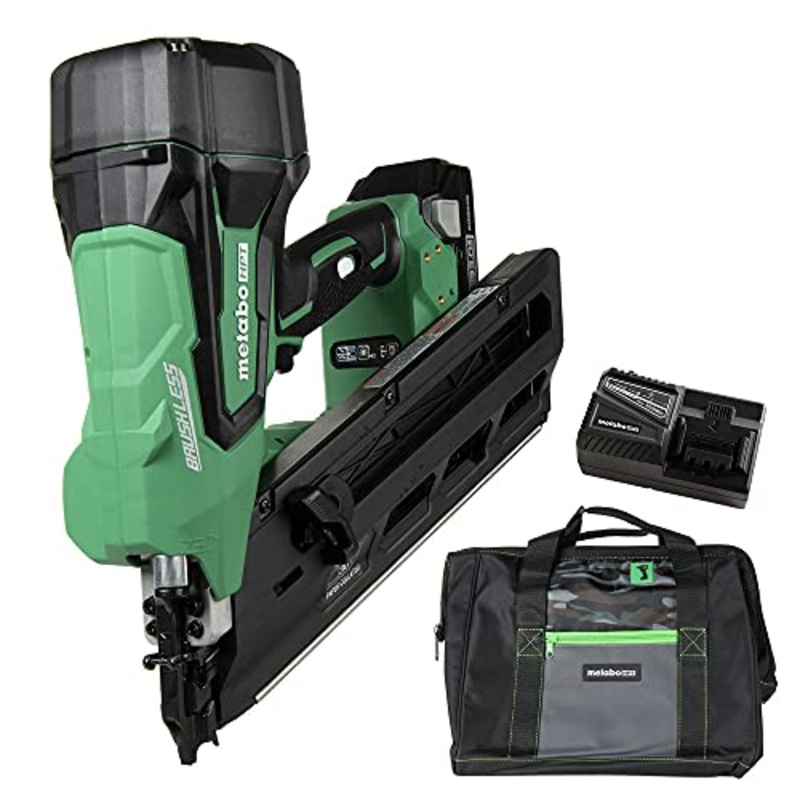 [ USED ]Metabo HPT 18V MultiVolt Cordless Framing Nailer Kit | Accepts 2-Inch up to 3-1/2-Inch Clipped & Offset Round Paper Strip Nails | 30 Degree Magazine | NR1890DCS