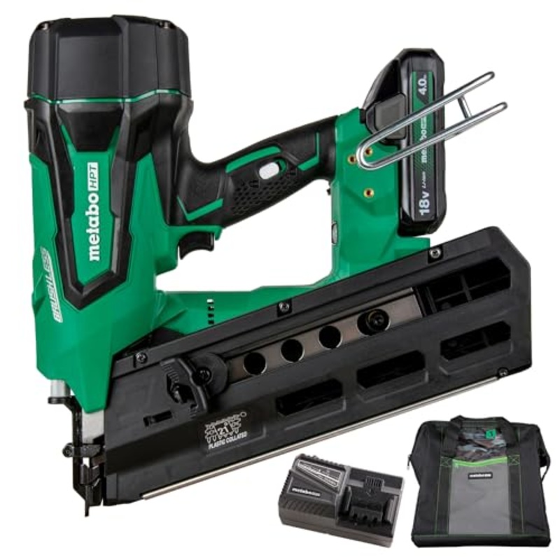 [ USED ]Metabo HPT Cordless 18V MultiVolt Framing Nailer Kit | 21 Degree Magazine | Round Head Nails from 2-Inch up to 3-1/2-Inch | 1-18V 4.0Ah Li-Ion Battery w/Fuel Gauge | NR1890DRST