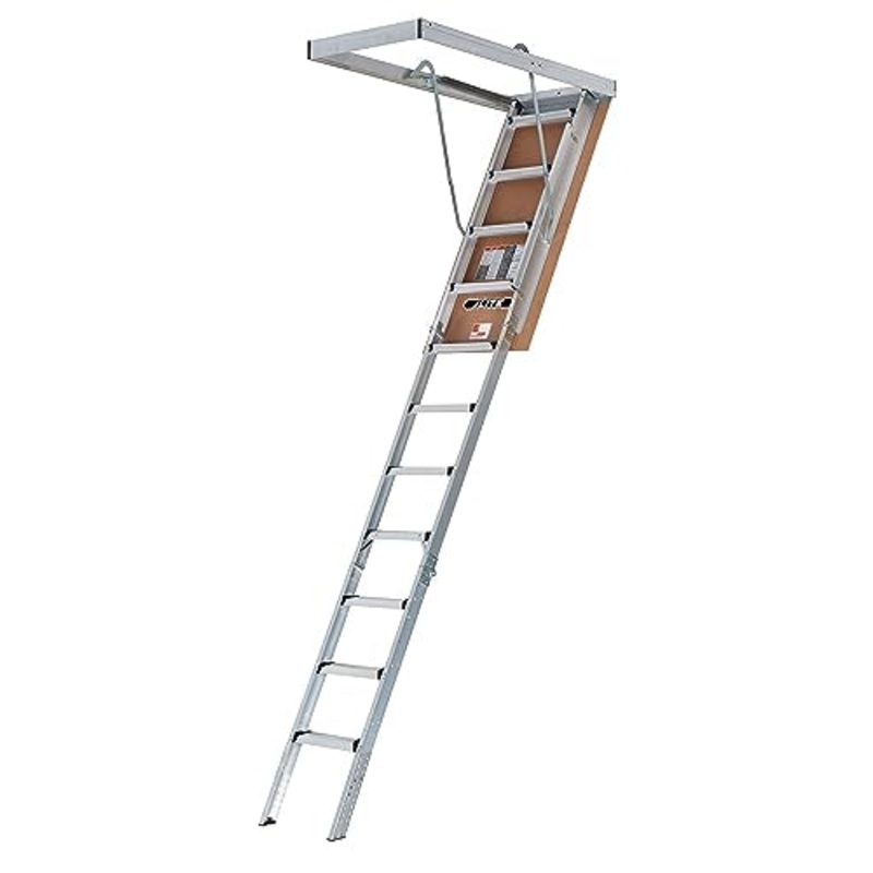 LITE 10-Foot Aluminium Attic Ladder 54" W x 22.5" H, 375-Pound Load Capacity, Type IAA, AP2240MS