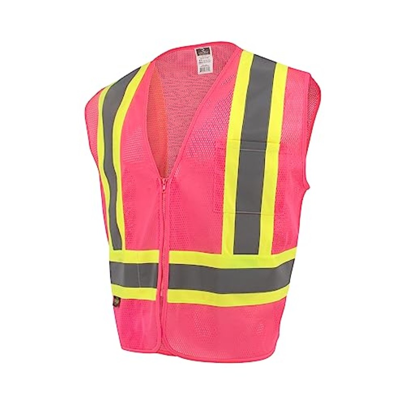 Radians SV22-1 Economy Type O Class 1 Safety Vest Size 2X-Large, Pink Mesh with Contrasting Tape - 1 Each